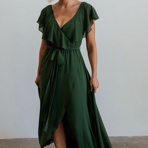 Baltic Born XS Evergreen Ruffle Maxi Dress